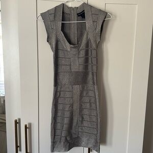 French connection bandage silver dress!